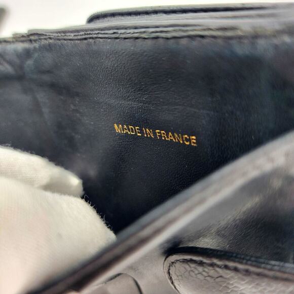 CHANEL VINTAGE BLACK CAVIAR BI-FOLD WALLET WITH COIN POUCH - Picture 8 of 12